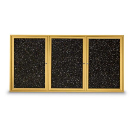 United Visual Products Sliding Door Indoor Enclosed Corkboard, 7 UV9027ACSH-BLACK-COBACC